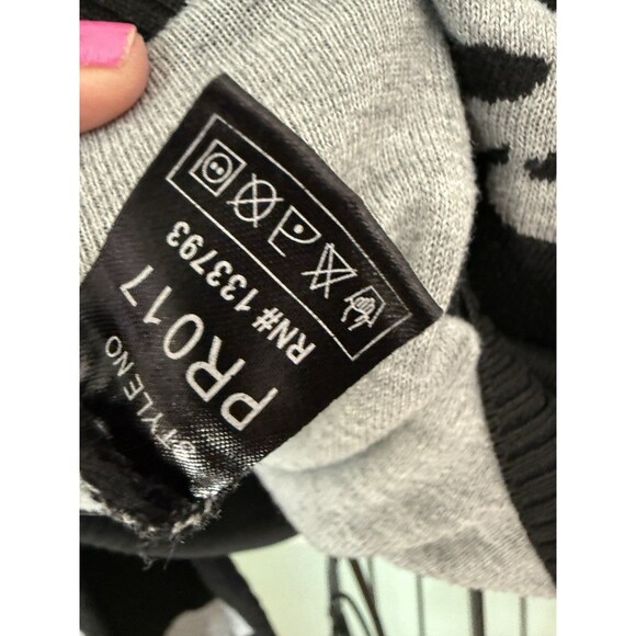 POL black SKULL cardigan Sweater - size S- RockaBilly goth Rocker biker Chic - Picture 3 of 4